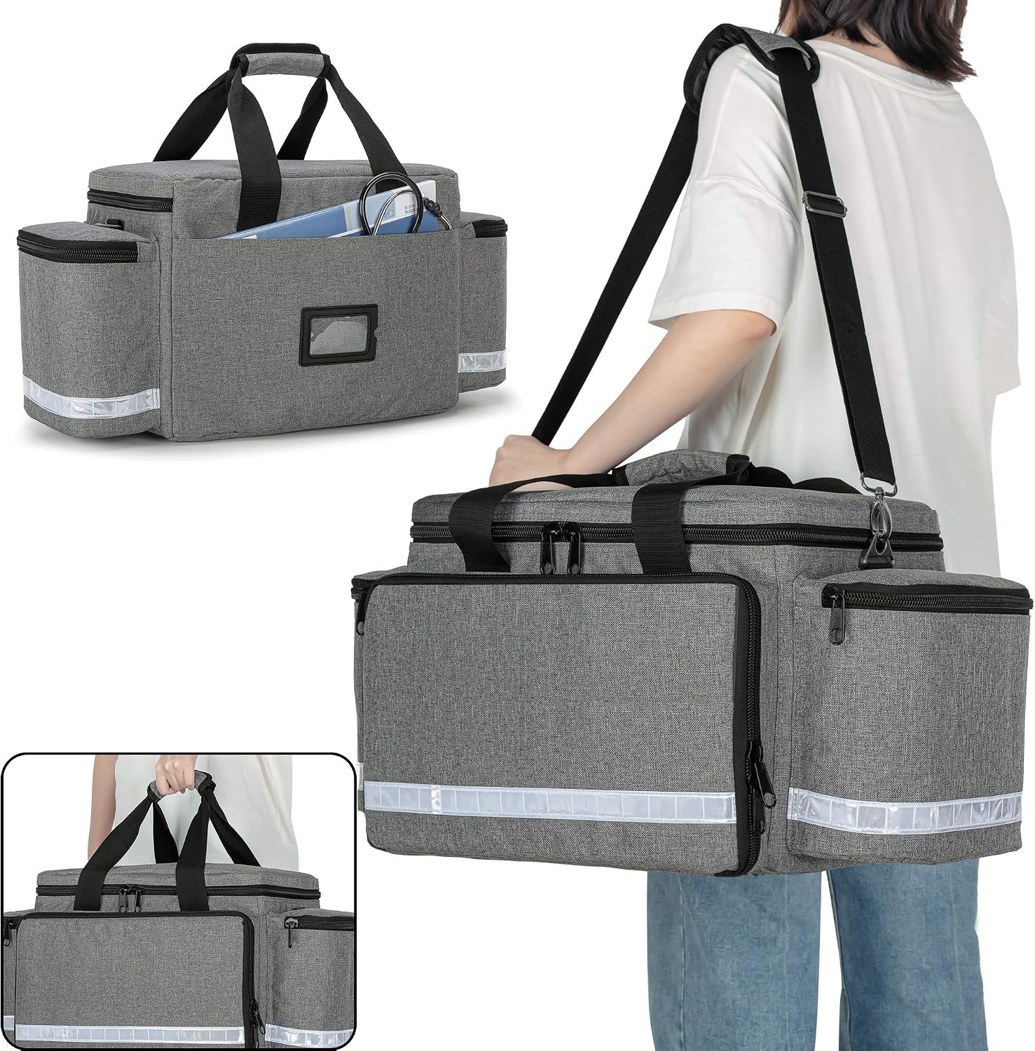 Professional Medical Bag, First Aid Storage Bag, Empty Emergency Responder Traum