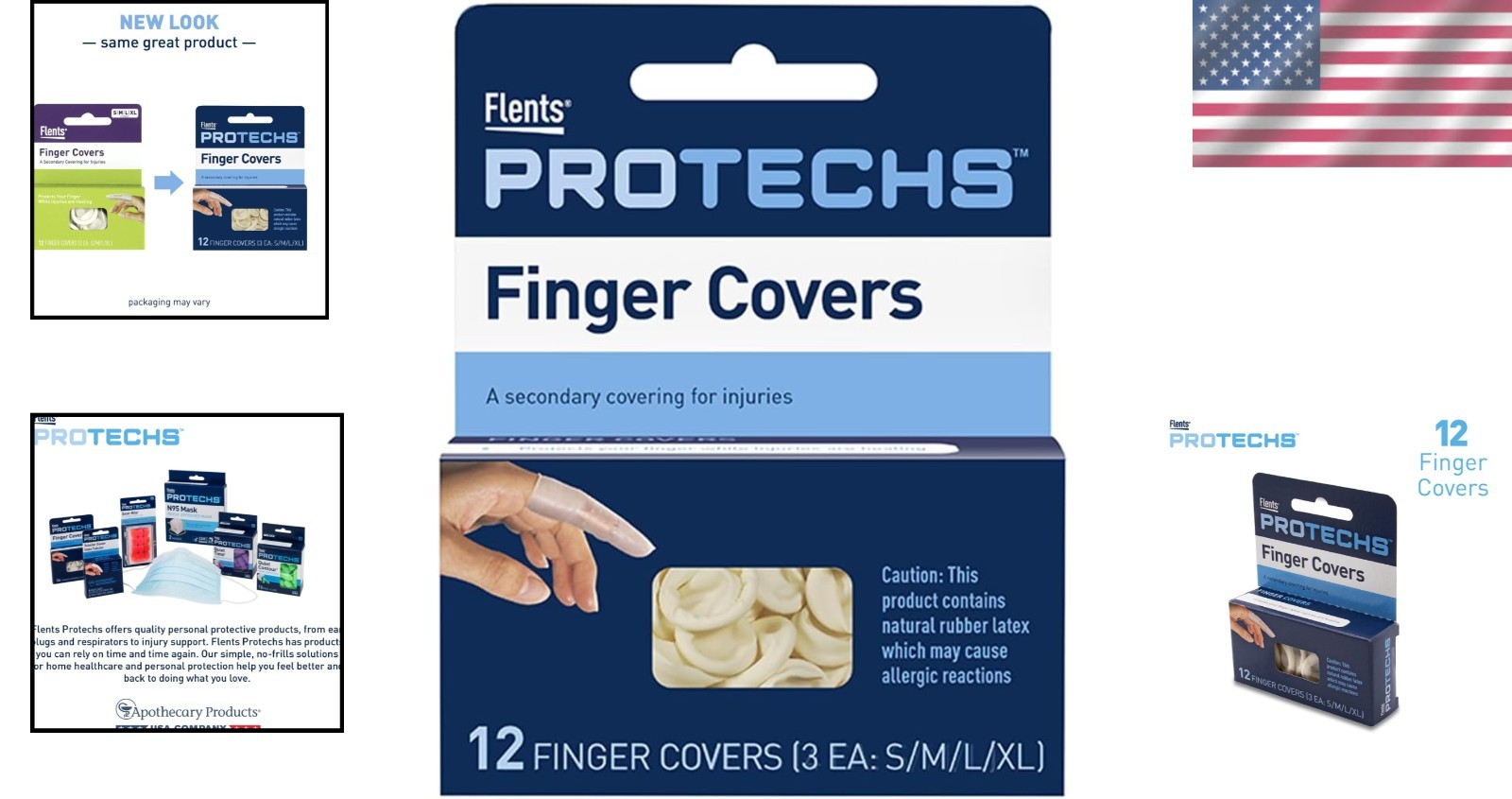 First Aid Finger Covers 12 Count Assorted Sizes Protects Healing Injuries