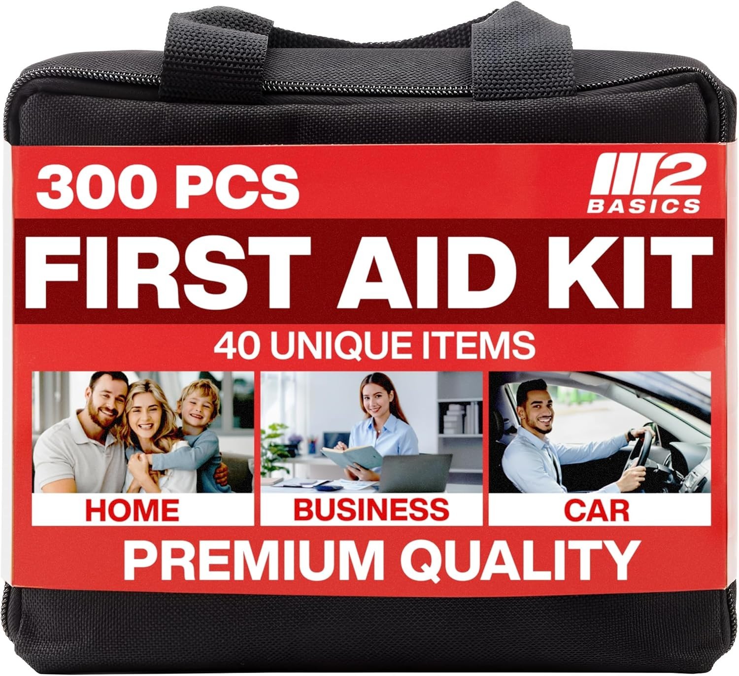 Versatile 300-Piece Emergency First Aid Kit for Home, Car & Adventure Travel