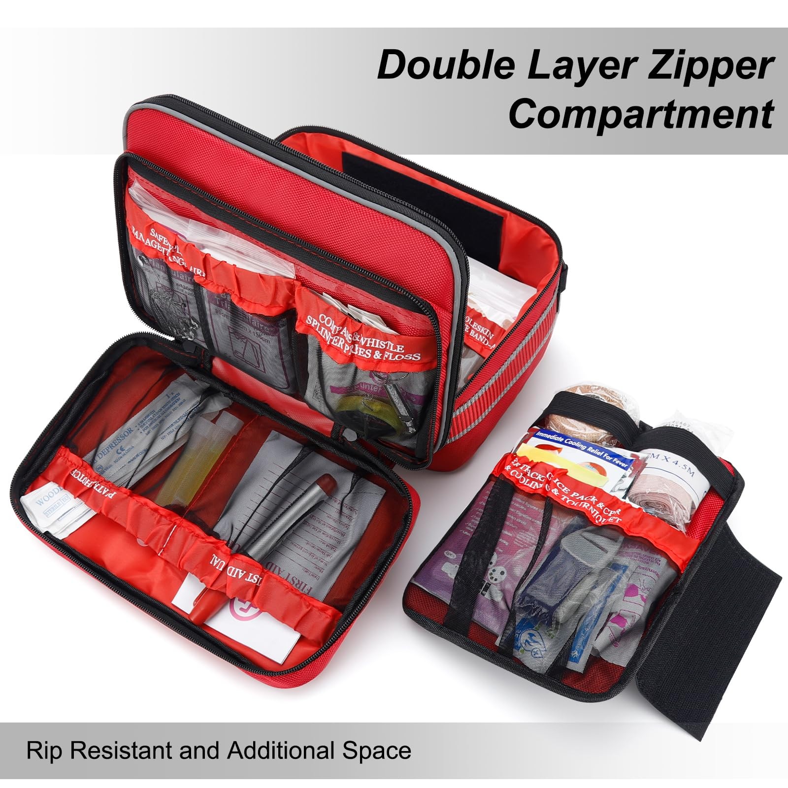 Professional 500 Piece Emergency First Aid Kit for Home, Car, Travel, Camping