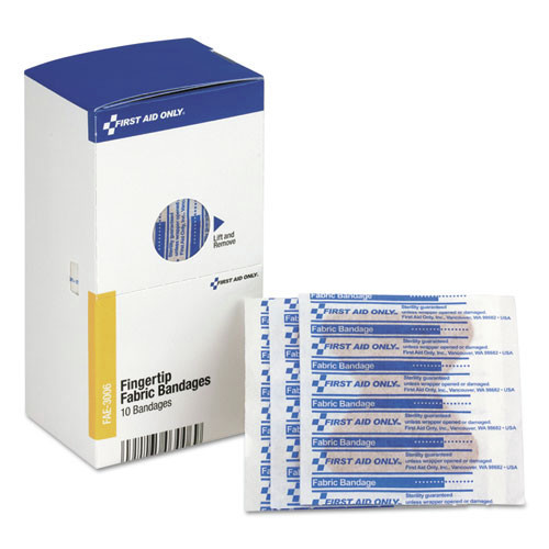 First Aid Only FAE3006 SmartCompliance 1.88" x 2" Fingertip Bandages (10/BX) New