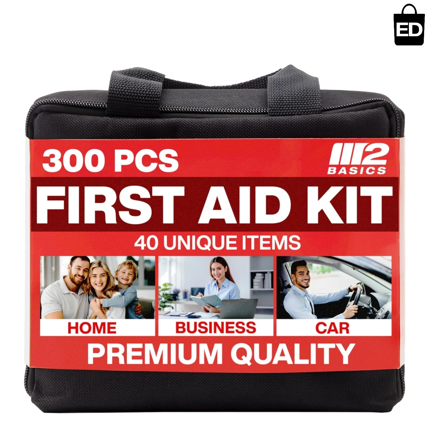 Complete 300-Piece First Aid Kit: Portable, Lightweight, & Essential for Safety