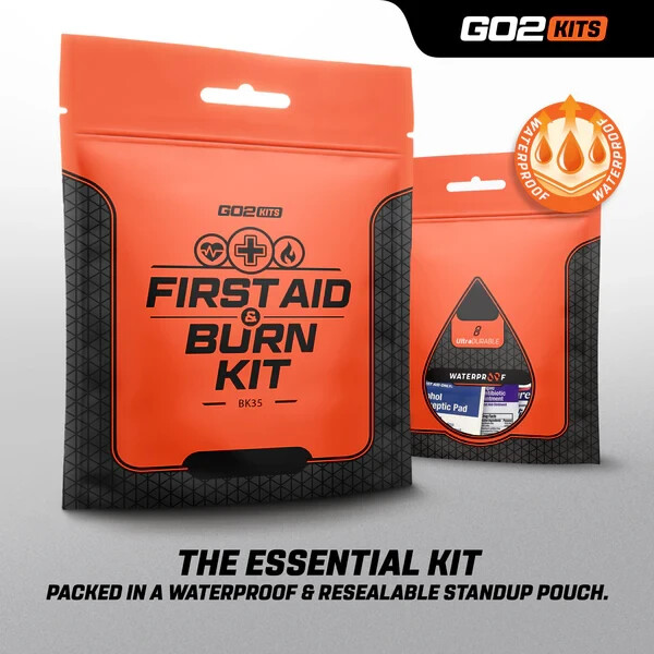 Go2Kits Compact Burn Care Kit BK35 Emergency First Aid for Home Travel Workplace