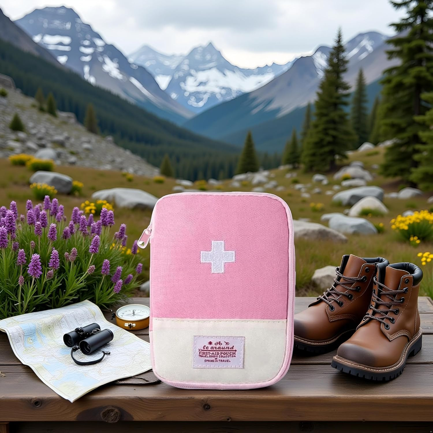 1Pc Pink Small First Aid Bag Medical Bag 15 * 10.5Cm First Aid Kits Portable Min