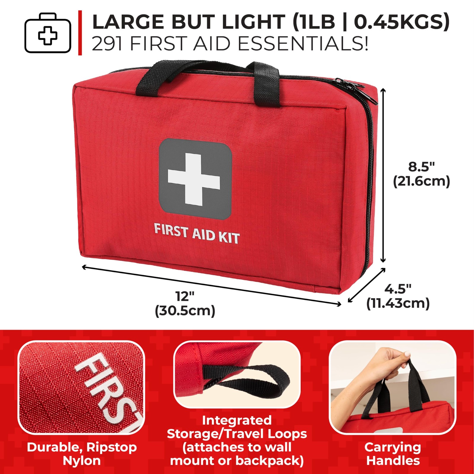 Thrive 291 Piece First Aid Kit – Home Essential FSA HSA Approved Products Includ