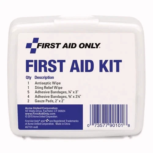 First Aid Only First Aid On the Go Kit, Mini, 13 Pieces, Plastic Case, 4 Kits/PK