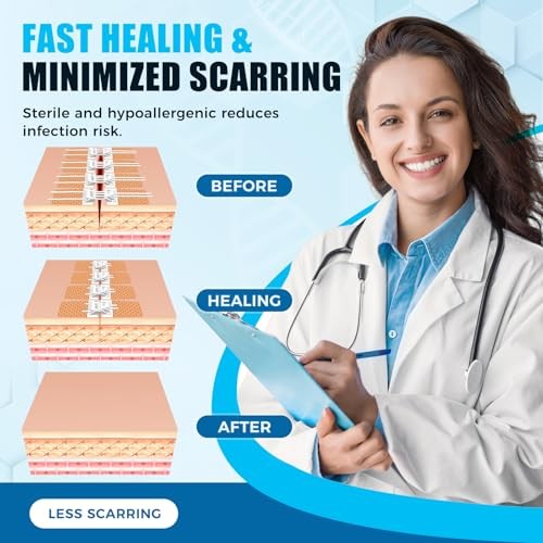Wound Closure Device 4 Pcs – Zip Sutures & Butterfly Bandage | Non-woven 4 PCS