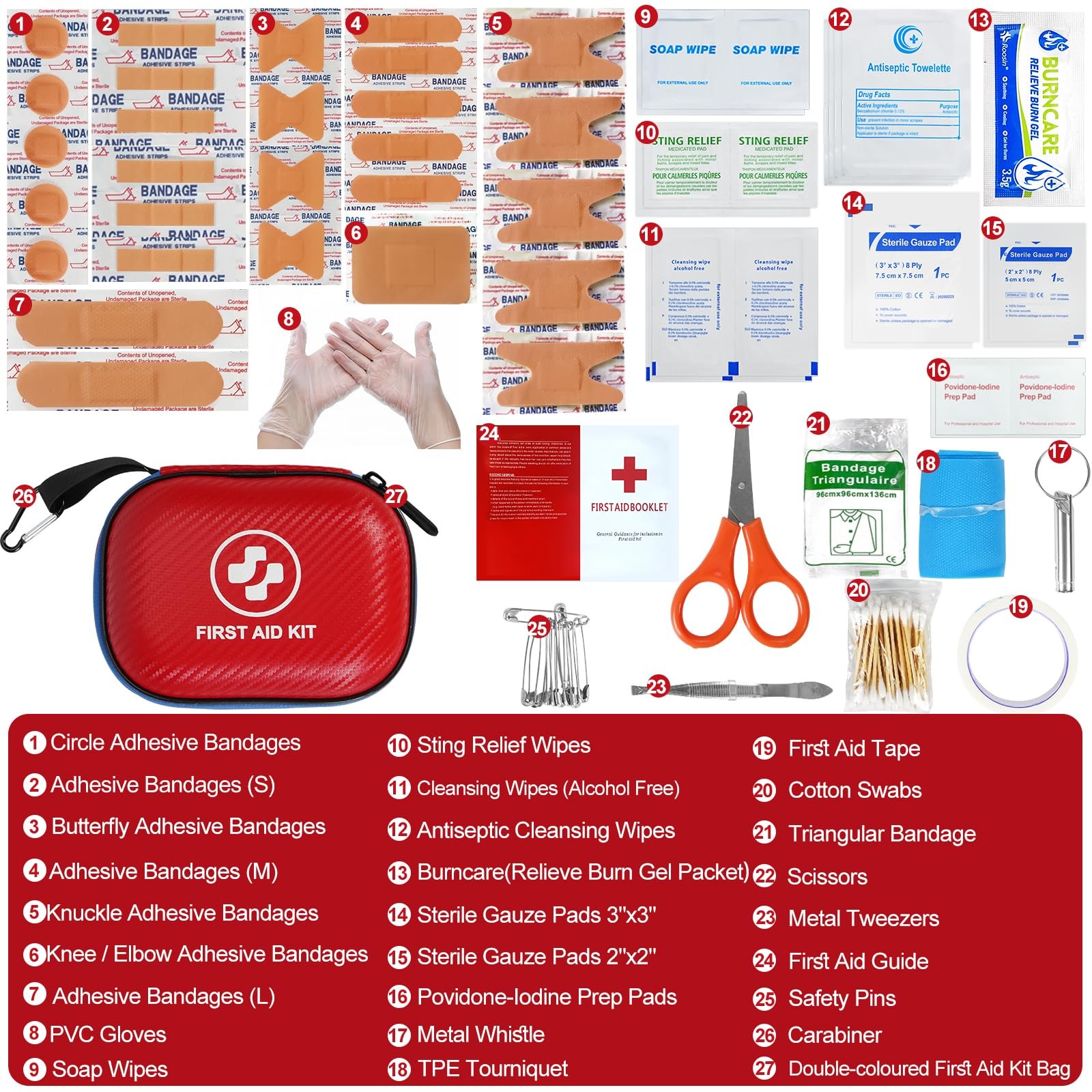 Small First Aid Kit – 185 Pieces Waterproof Emergency Kit for Home, Car, Offi…