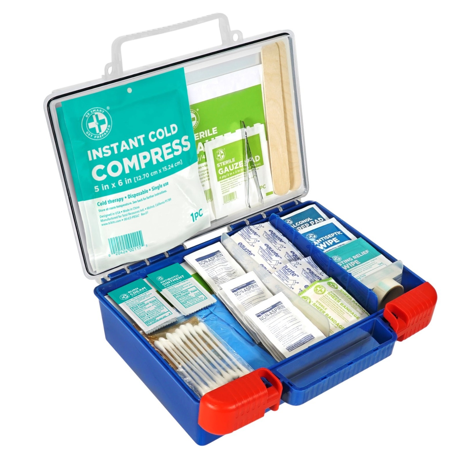 All-Purpose First Aid Kit 250 Items Antibacterial Bandages Wound Care Supplies
