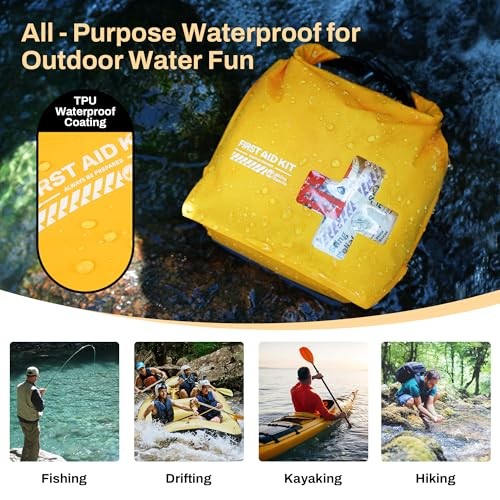 Waterproof Boat First Aid Kit, Lightweight Boat Accessories Dry Bag, Yellow