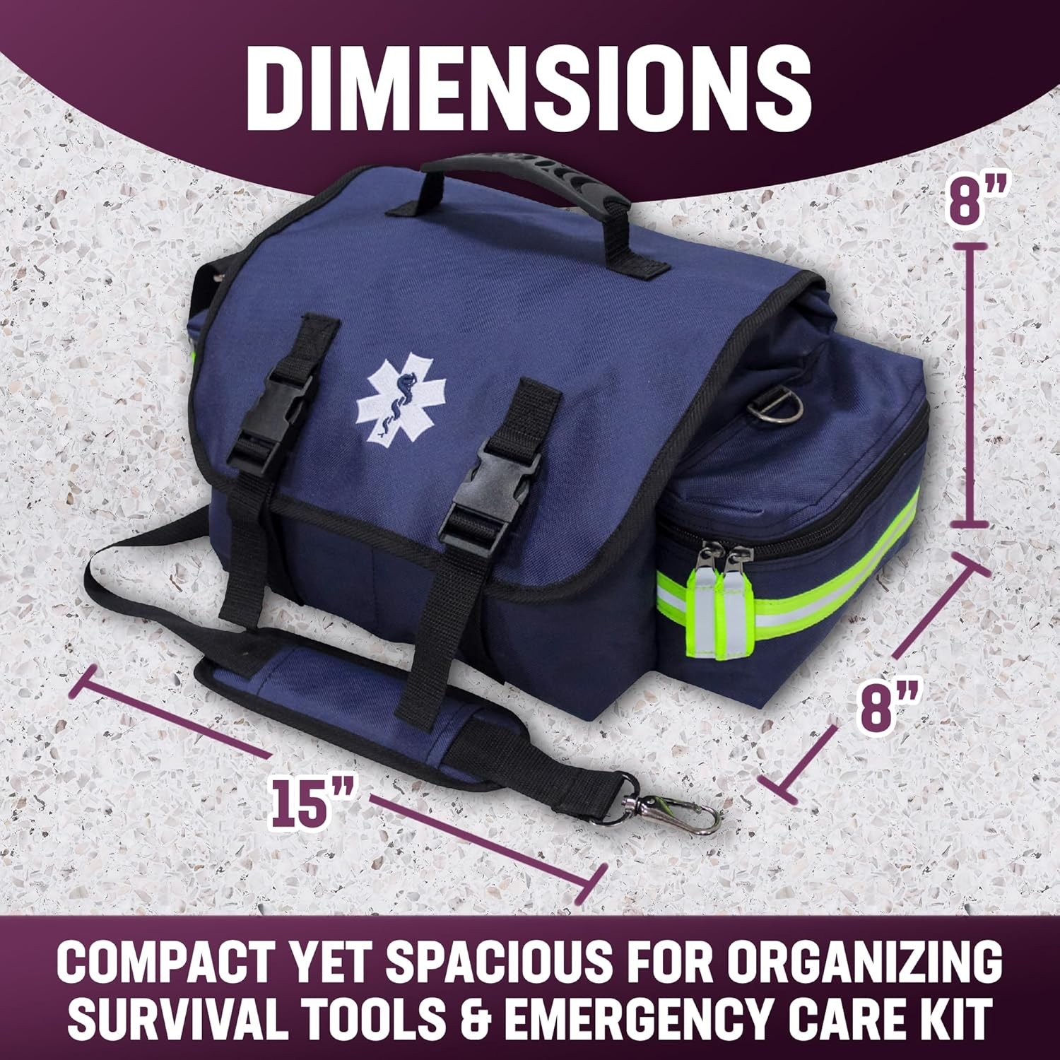 EMT First Responder Trauma Bag Navy Blue Medical Gear Equipment Medical