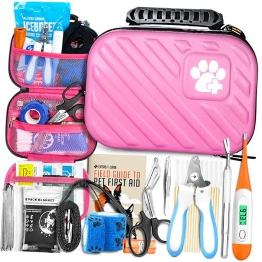 EVERLIT Pet Medic First Aid Kit | 95 Pcs Vet-Approved Medical, Valentine Lace