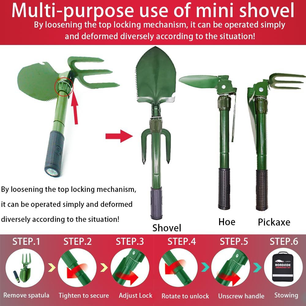 LIANXIN Emergency Car Kit – Premium Roadside Assistance for Cars Green