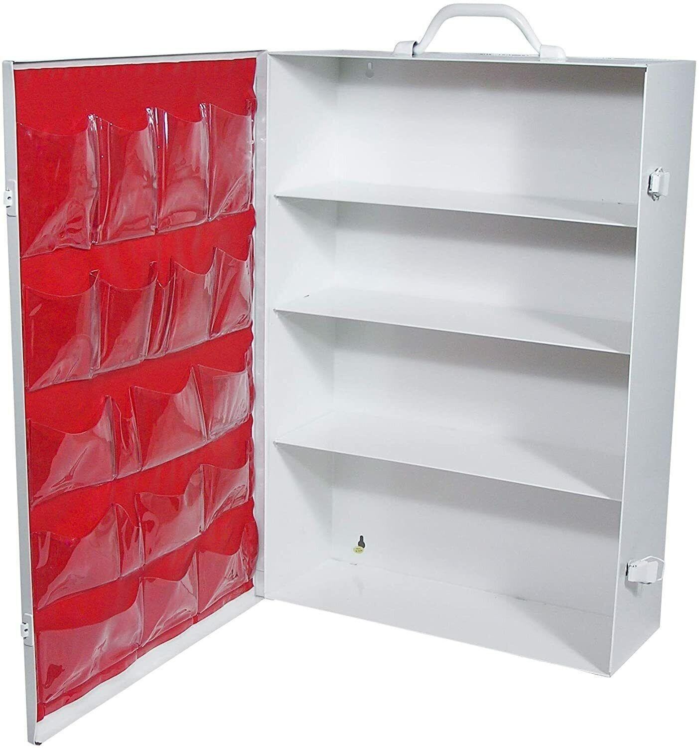 Empty Four Shelf Cabinet with Door Pouch 21" x 15" x 5" 4 Count FAK-10324