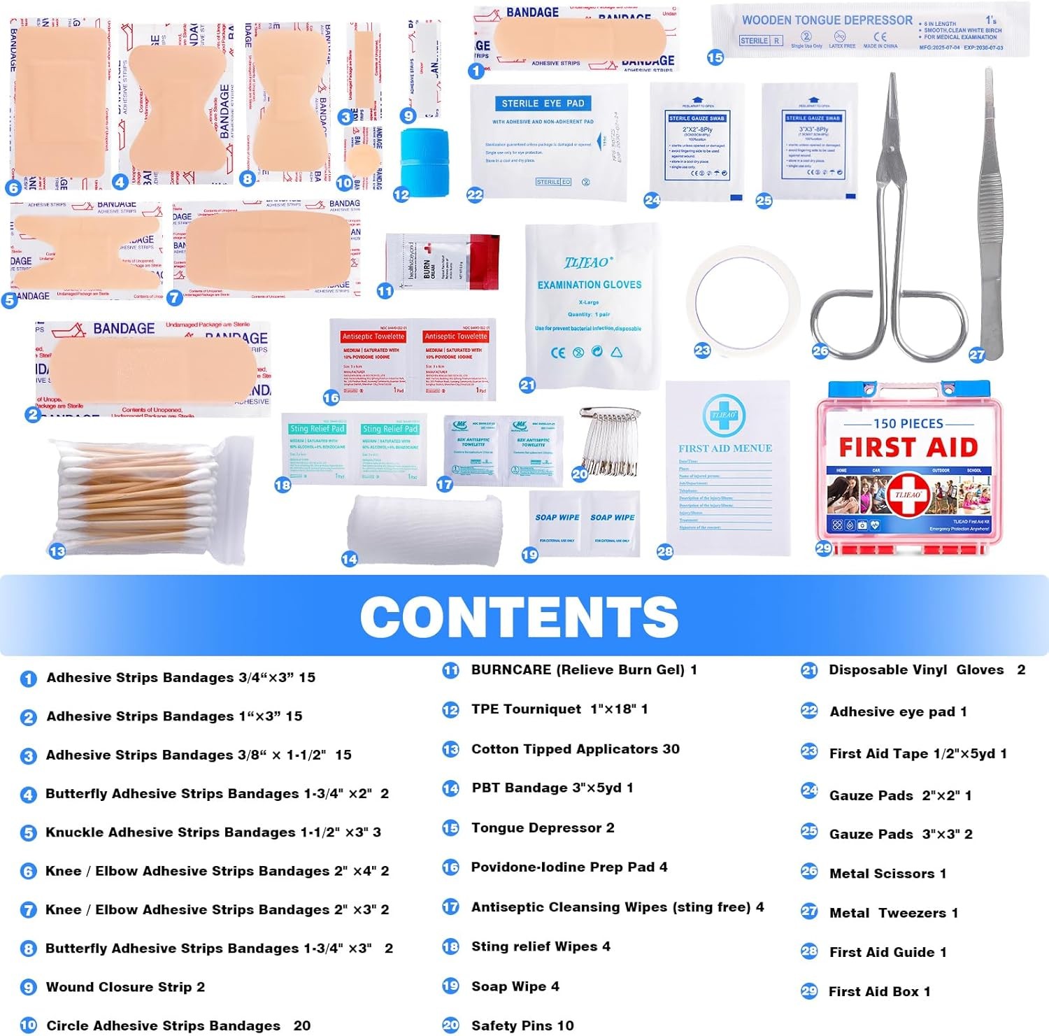 Mini First Aid Kit – 150 Pieces Emergency Medical Kit for Home, Car, Travel, Cam