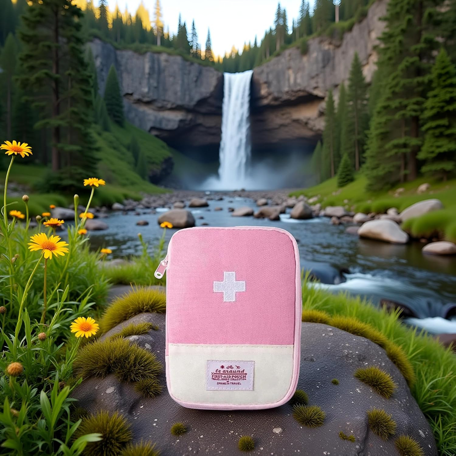1Pc Pink Small First Aid Bag Medical Bag 15 * 10.5Cm First Aid Kits Portable Min