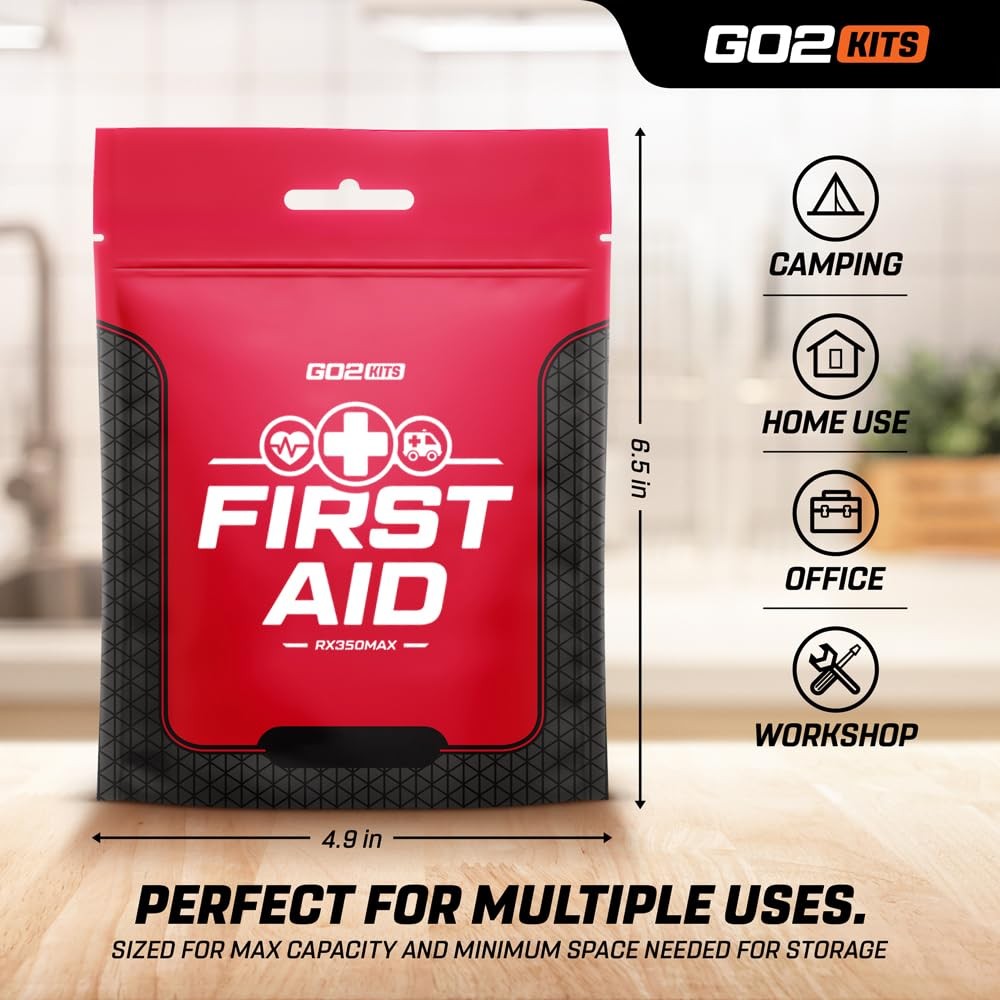 Go2Kits 3Pack 54 Piece First Aid Kit Featuring Assorted Bandages, Wipes and F…