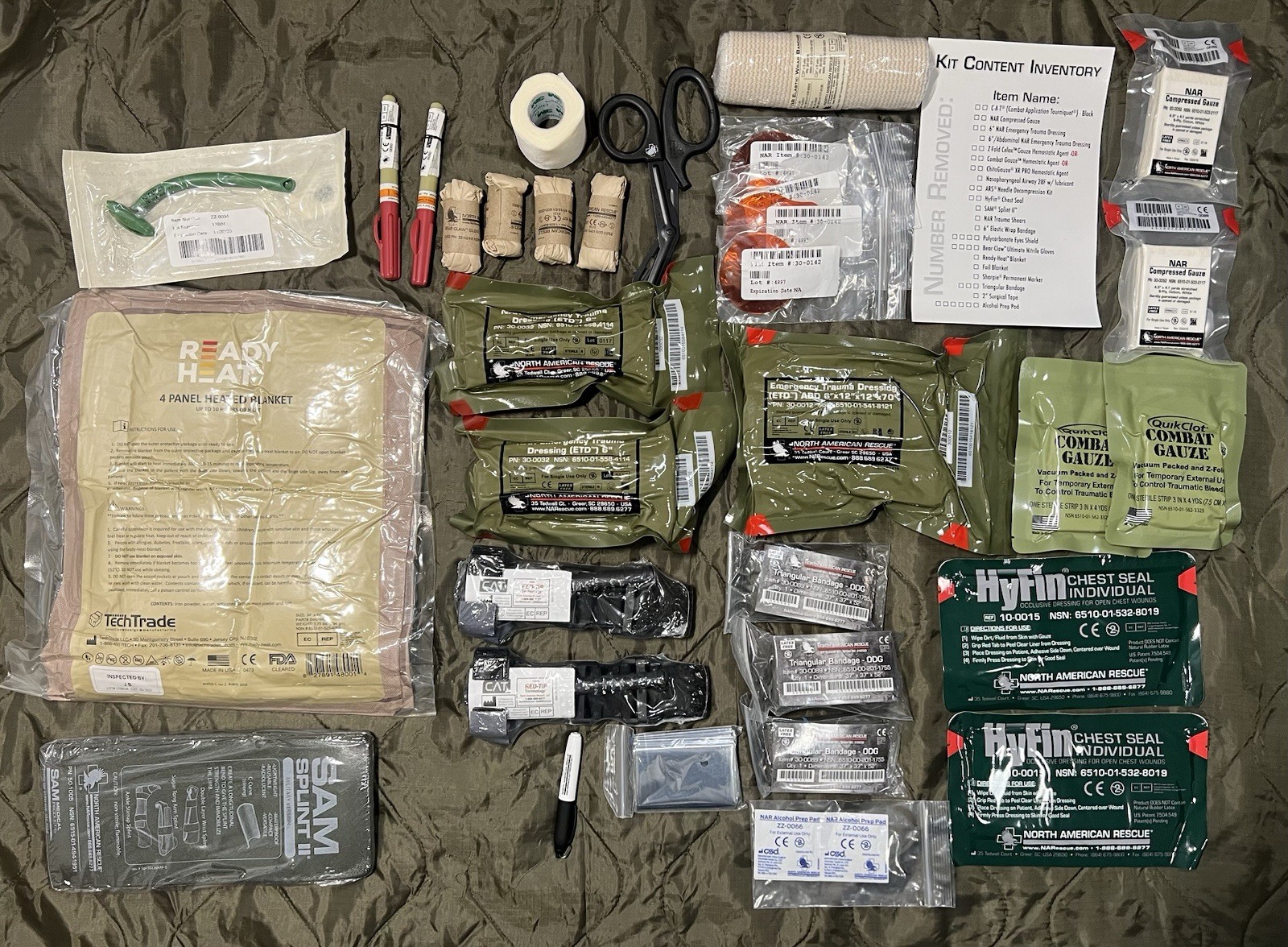 NORTH AMERICAN RESCUE ARMY CLS RESUPPLY KIT 85-0197 MEDIC SUPPLY (M1)