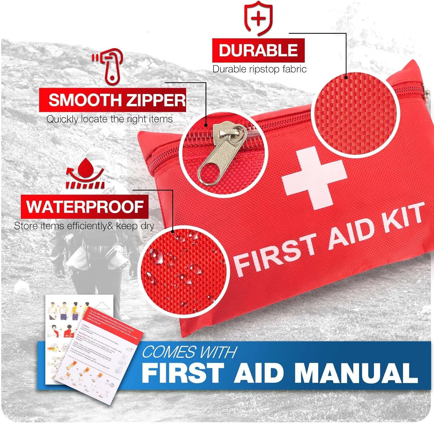 First Aid Kit for Home Car Travel 107 Piece Emergency Kits Hiking 107 pcs