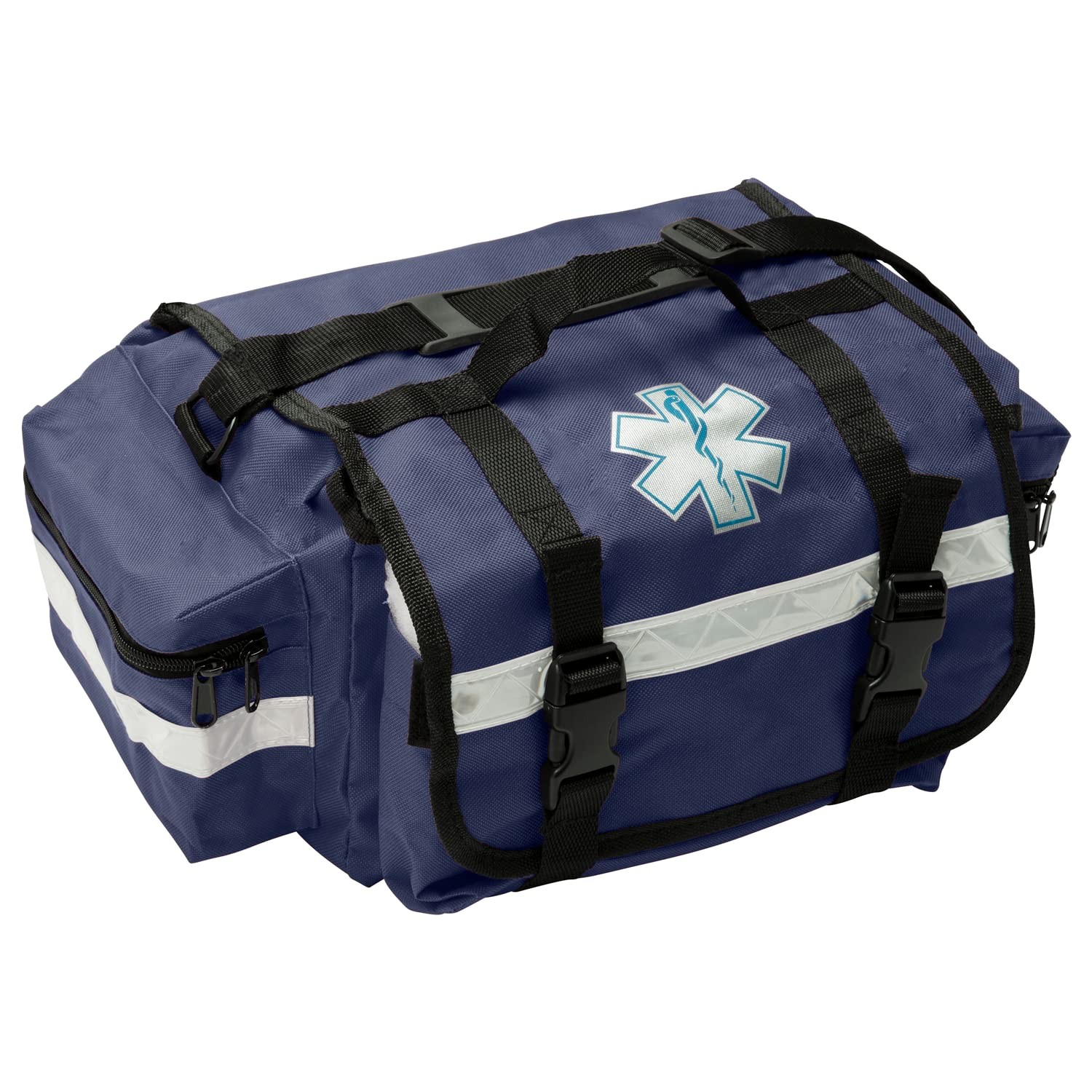 Professional Empty Blue First Responder Bag, 17" x 9" x 7", EMT Trauma First …