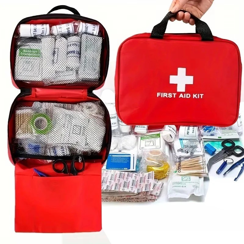 160 Pcs First Aid Car Kit Medical Emergency Trauma Basic Tactical Survival Bag