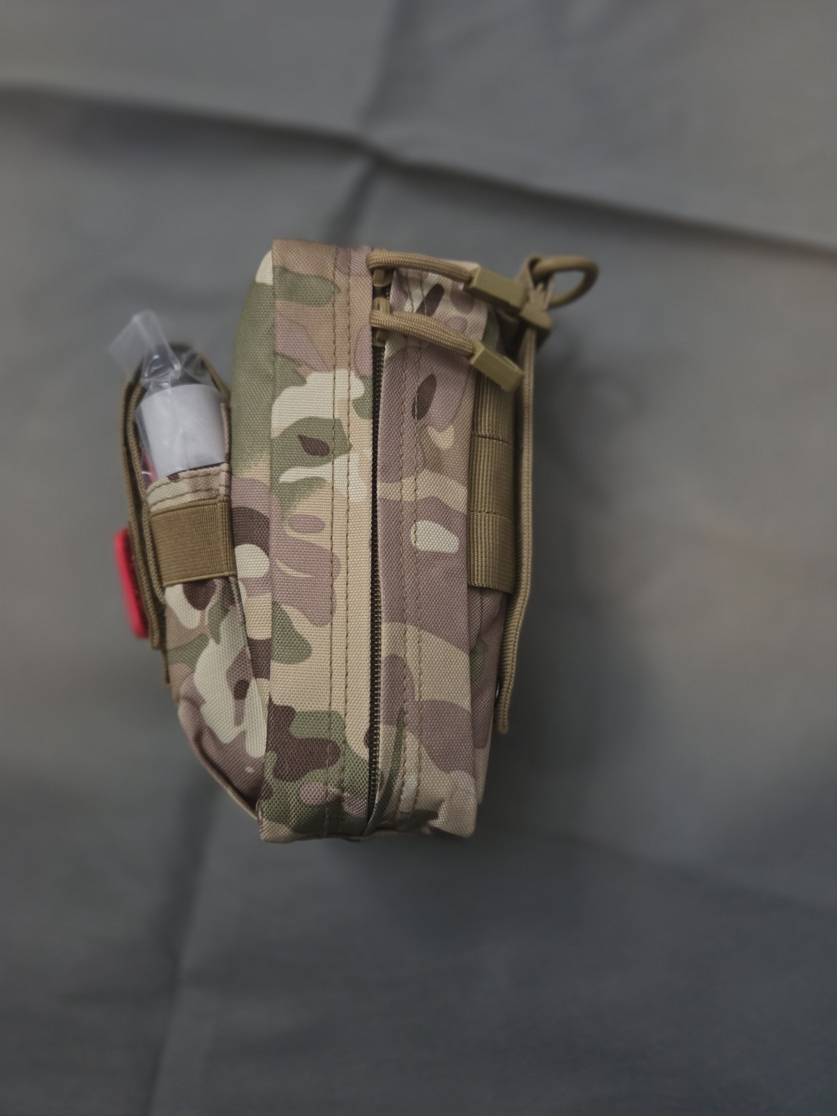 Multicolor Camo MOLLE Portable First Aid Kit Pouch w/ Gauze, Tape, Shears