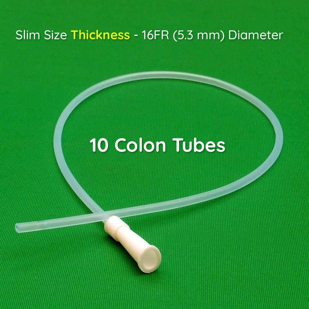 HealthAndYoga™ Long PVC Colon Tips Saver Pack (Set of 10) 16 Fr, Transparent
