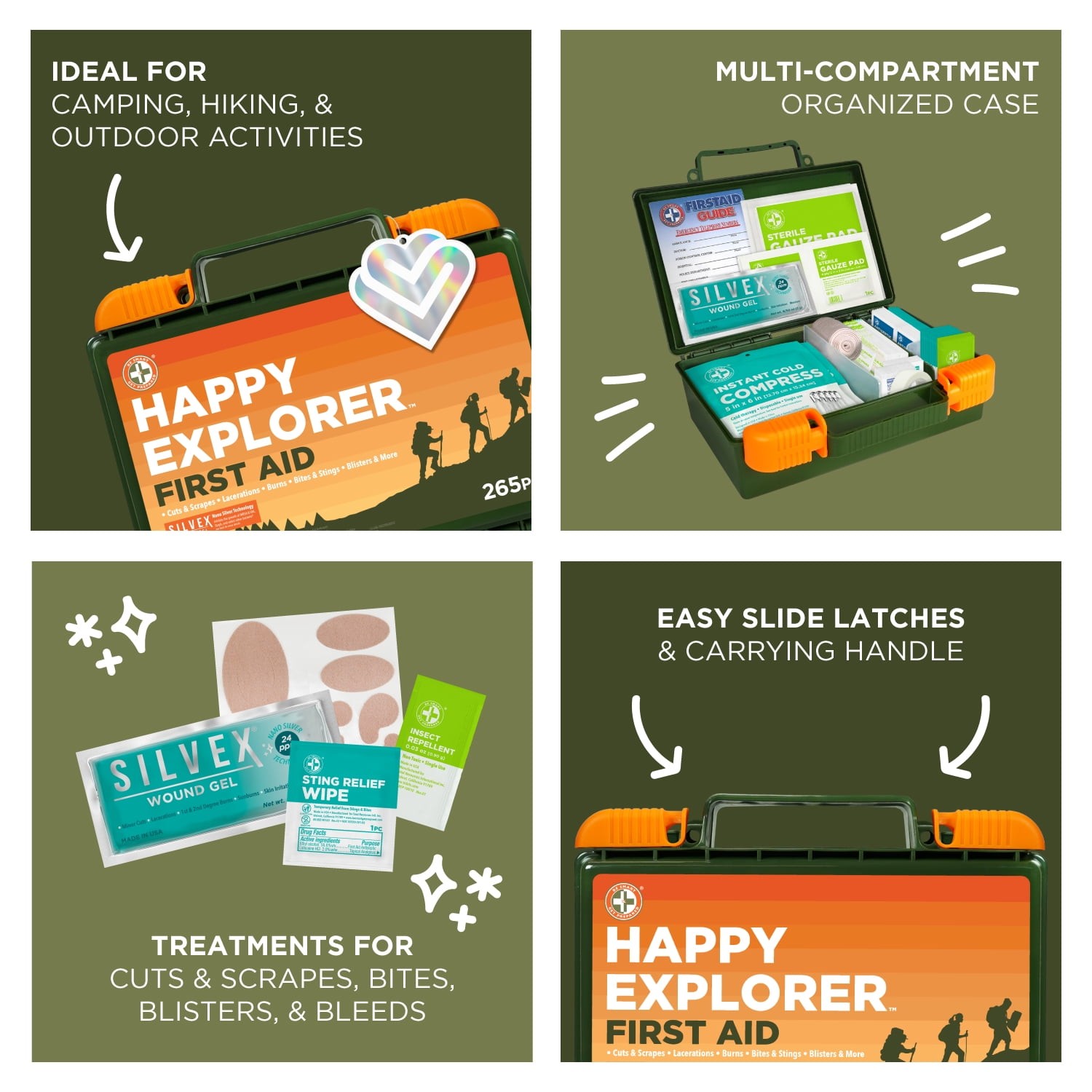 Be Smart Get Prepared Outdoor First Aid – Happy Explorer, 265 Piece