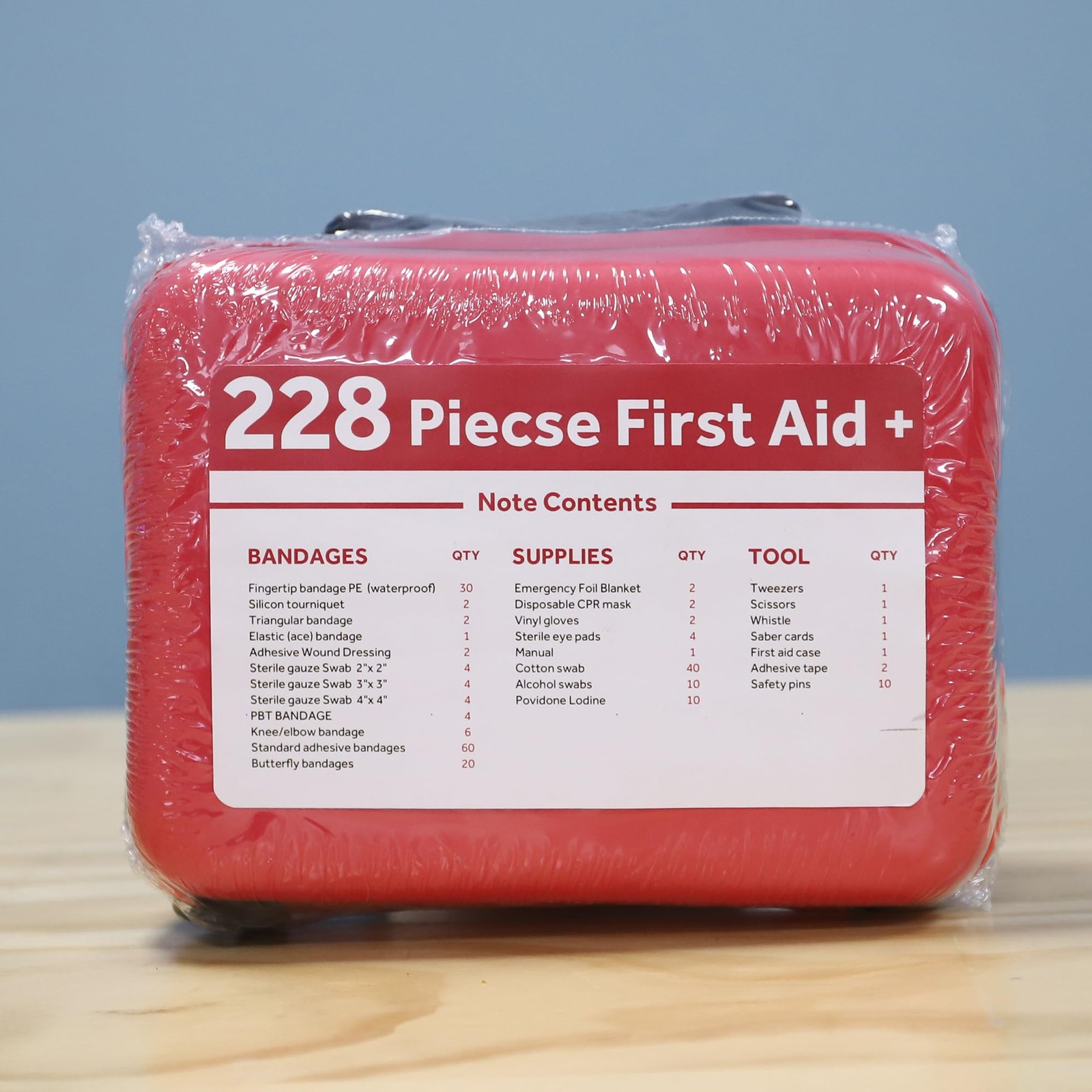 Compact First Aid Kit (228pcs) Designed for Family Emergency Care. Waterproof…