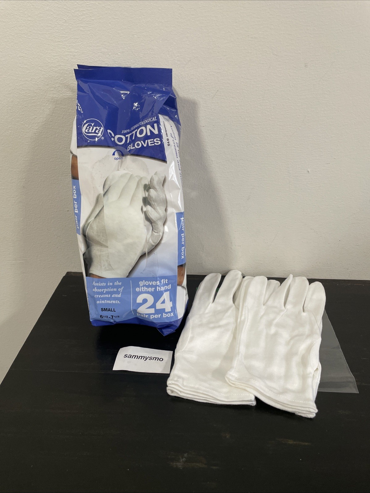 Cara Disposable Cotton Gloves Hypo-Allergenic Soft Hand Therapy SMALL x4