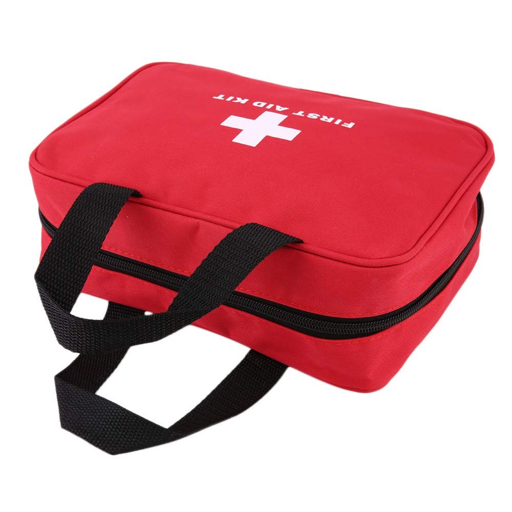 Red First Aid Kit Bag Empty Travel 1 Count (Pack of 1),
