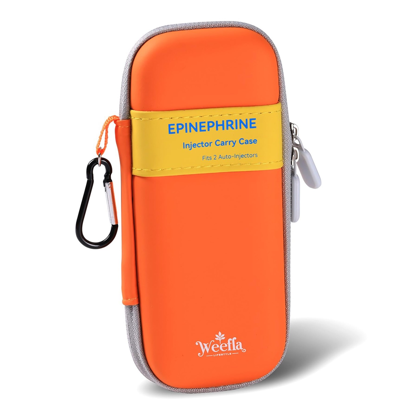 Yellow Empty HardShell Carry Case For 2 EpiPen AutoInjectors Travel Size
