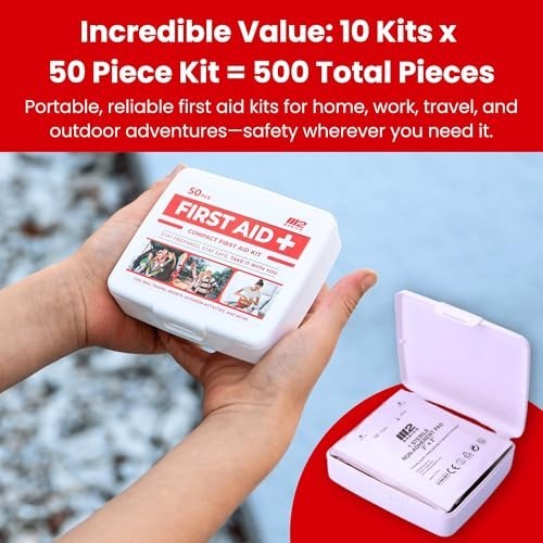 Mini First Aid Kit Bulk Pack 10 Pack 500 Pieces Car Travel Home Donation