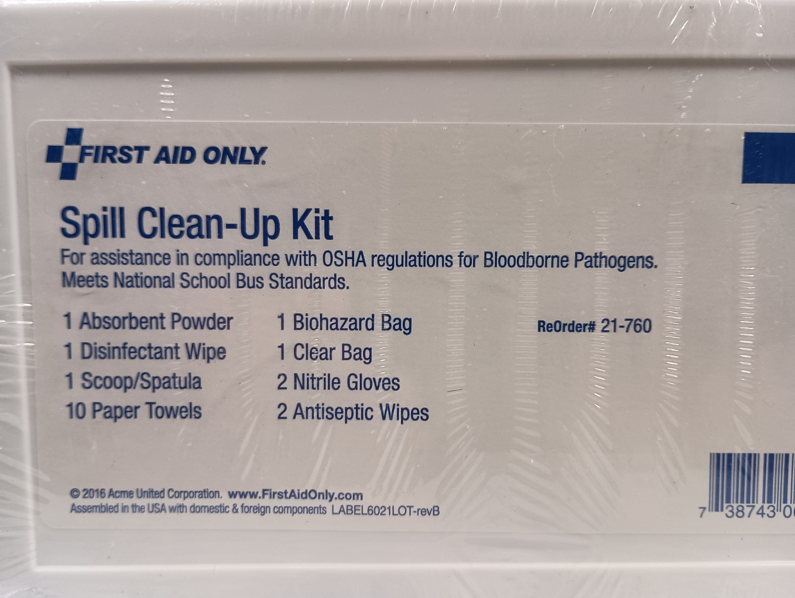 First Aid Only Bodily Fluid Spill Clean Up Kit (6021) NEW – Exp: 2027-08-31