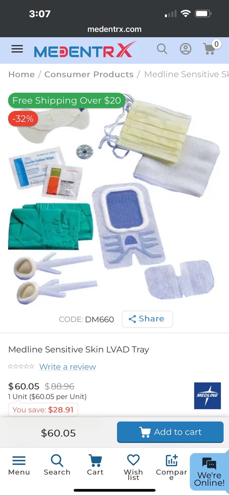 MedLine LVAD Heart Pump Mgmt Kit W/ Anchor+Antiseptic Driveline Transplant BOGO