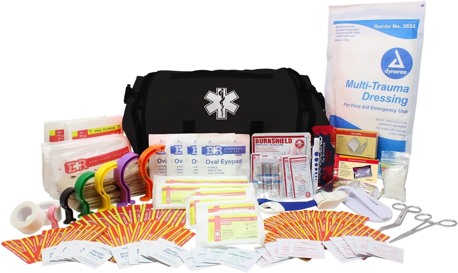 Dixie EMS Fully Stocked 138 Piece First Responder On Call Kit – Tactical Black