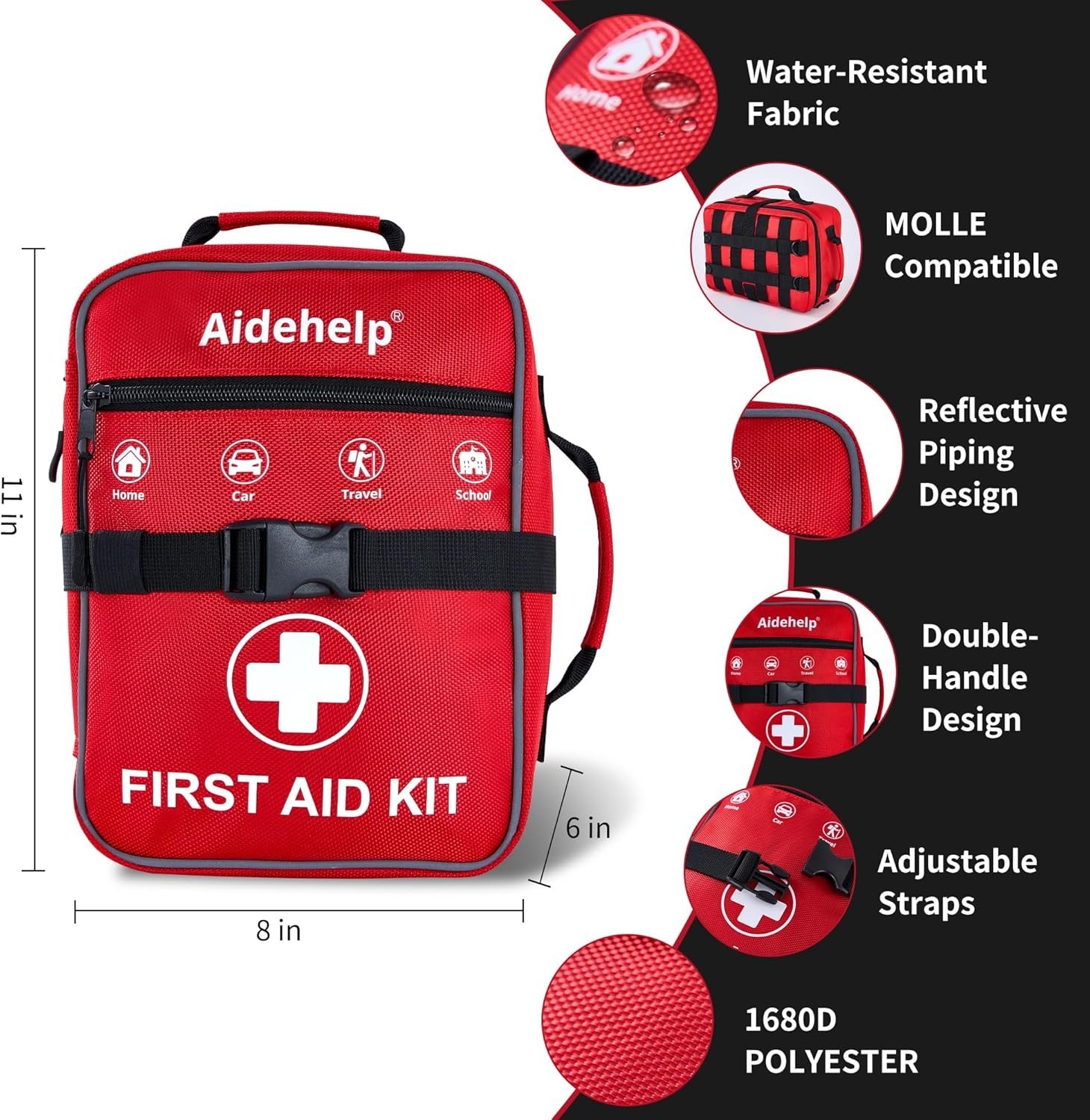 Comprehensive 520-Piece First Aid Kit – Organized Medical Supplies for All Ages