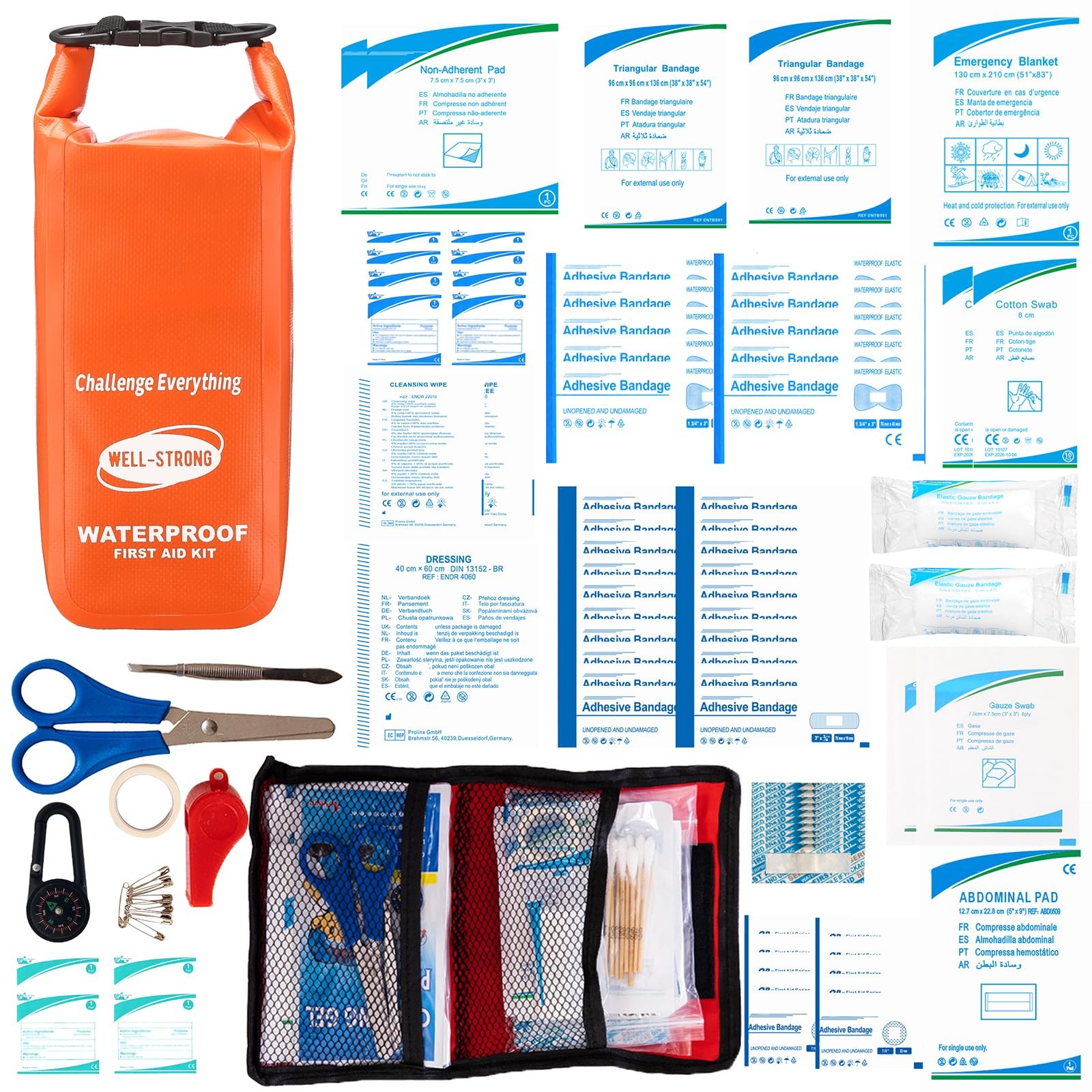 Boat First Aid Kit Waterproof, Marine Emergency Kit with Roll Top Dry Bag for…