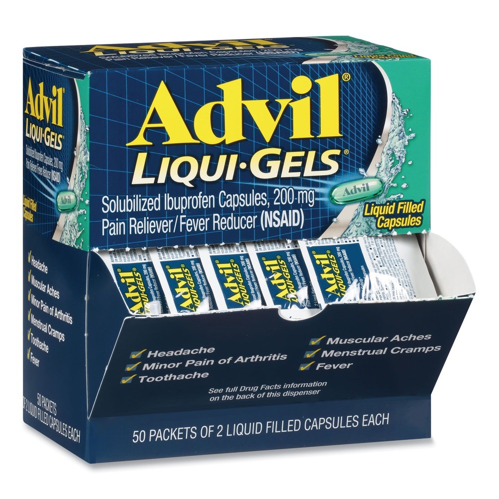 Advil BXAVLQG50BX Liqui-Gels (50/Box) New