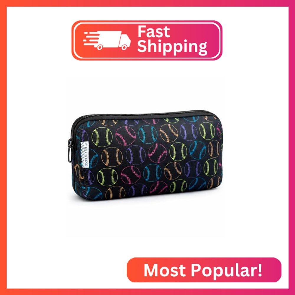 Sportybella Softball Gifts for Players, Waterproof Makeup and Sports Toiletry Ba