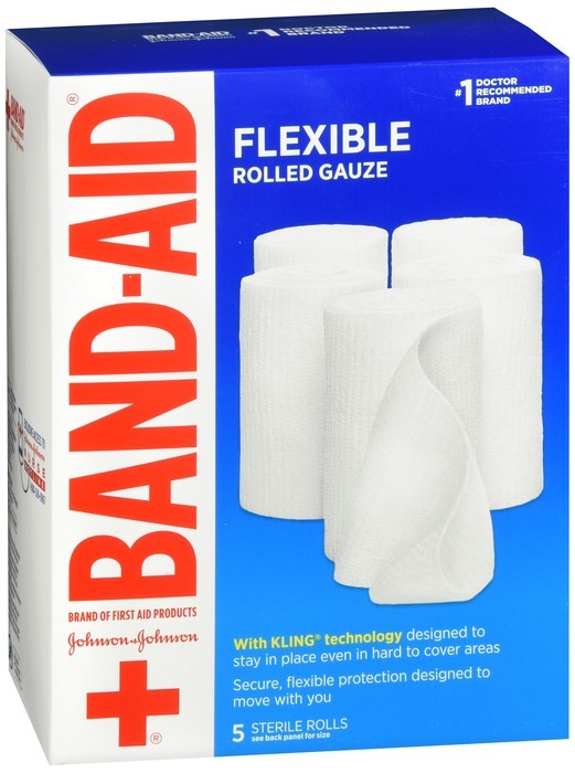 BAND-AID Flexible Rolled Gauze 4 in x 2.1 yd 10.5 YD