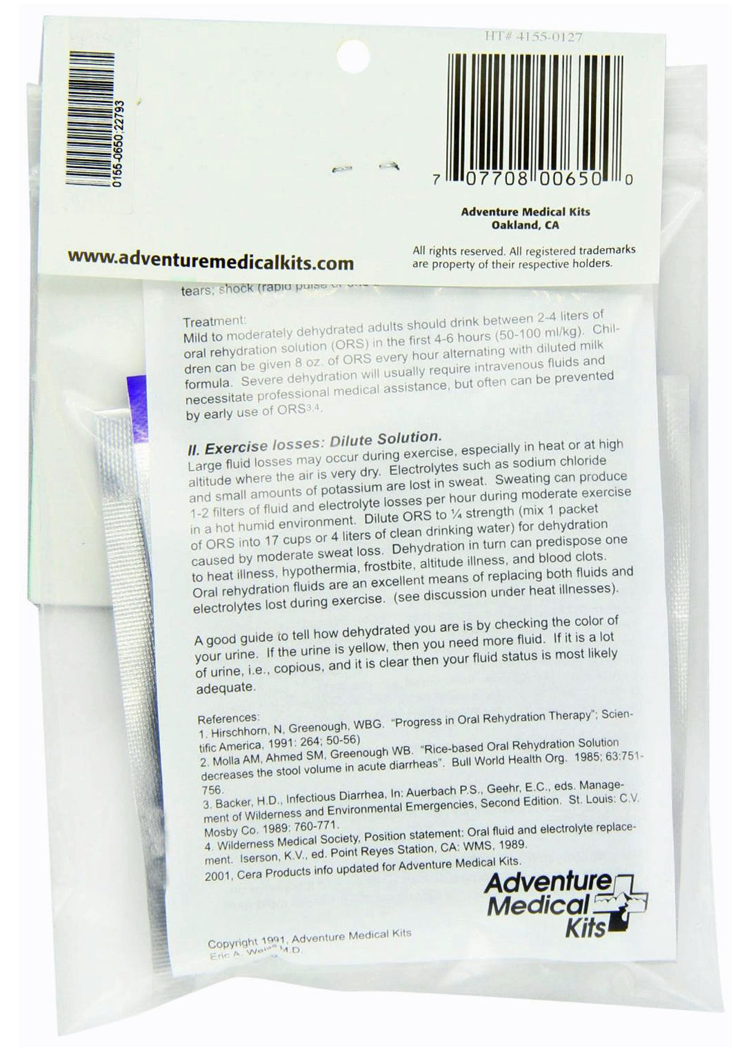 Adventure Medical Kits First Aid Oral Rehydration Salts 3 Per Pack #0155-0650