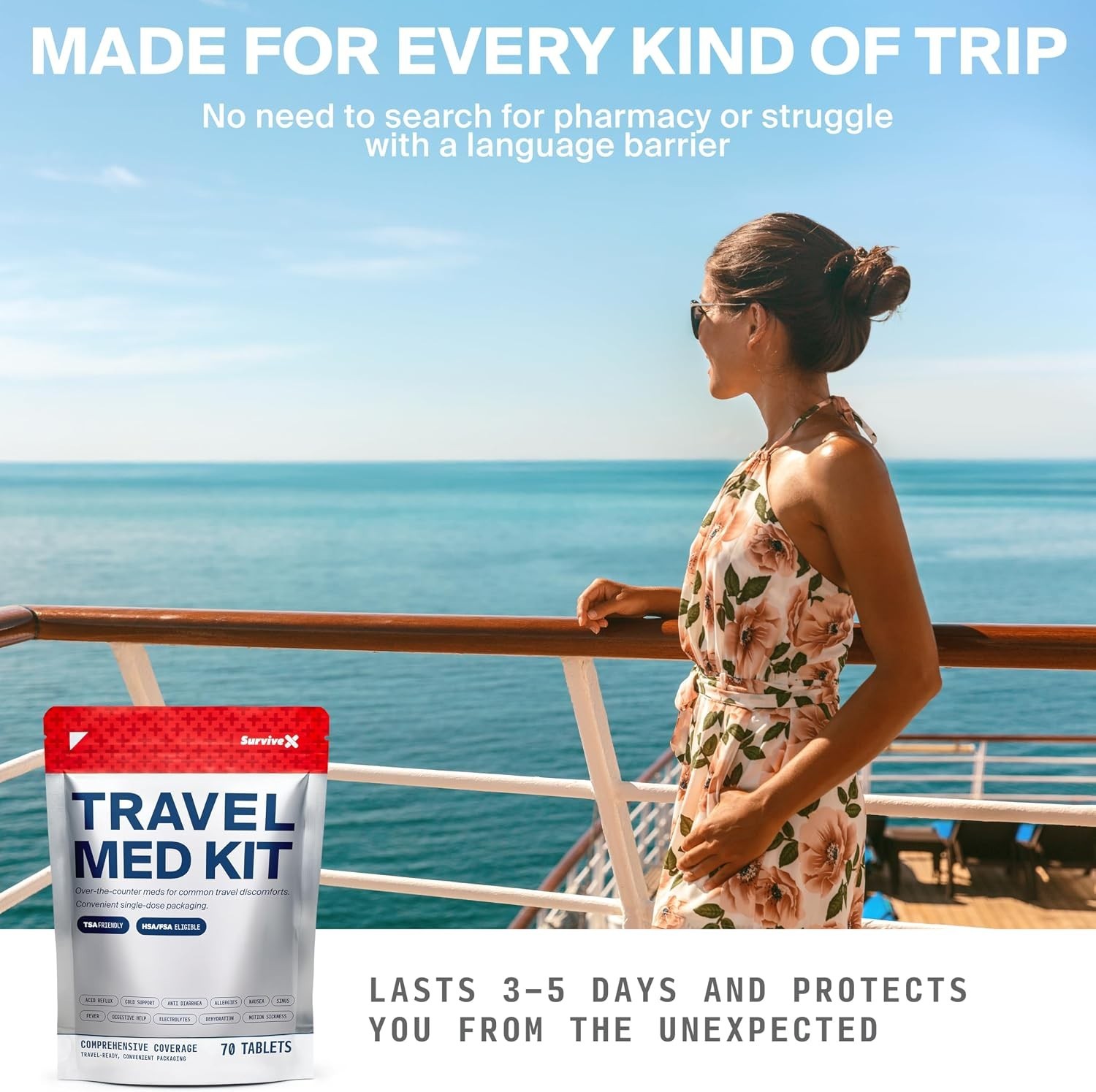 – Compact TSA-Approved Medication Pack for Travel, Camping, Cruises – Include…