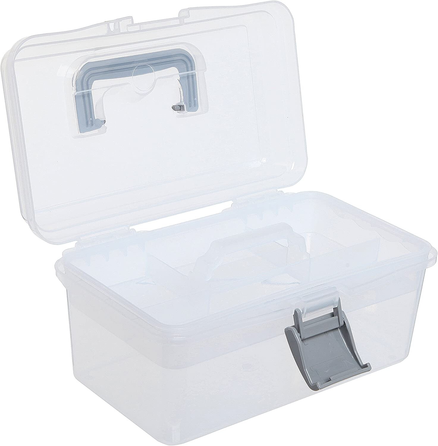 Clear Gray Empty First Aid Storage Box, Multipurpose Tackle Box