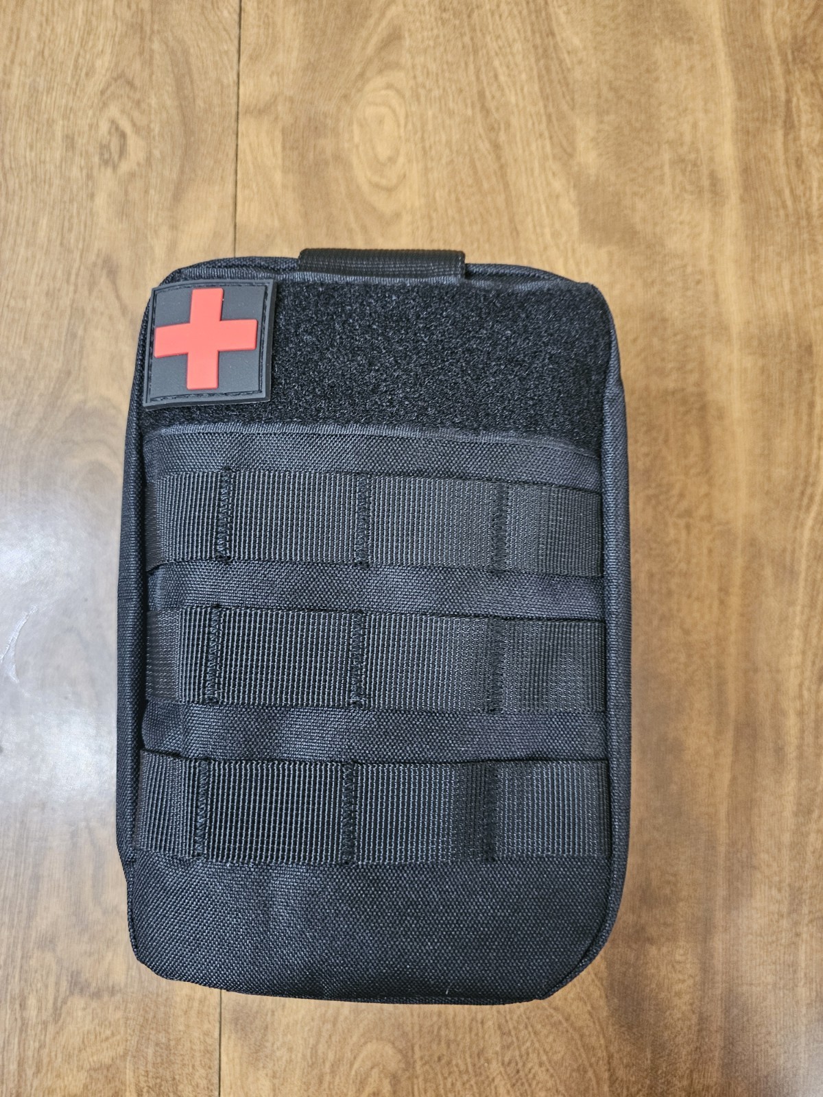 Black Portable Trauma First Aid Kit with Bandages, Splint, Emergency Blanket