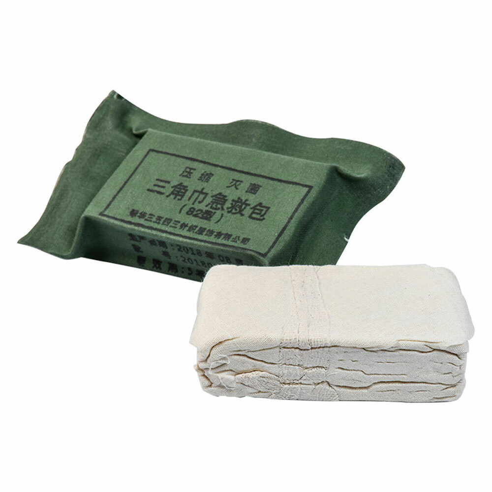 Surplus China Army Compression Sterile Triangle Towel Scarf First Aid Kit Ty82