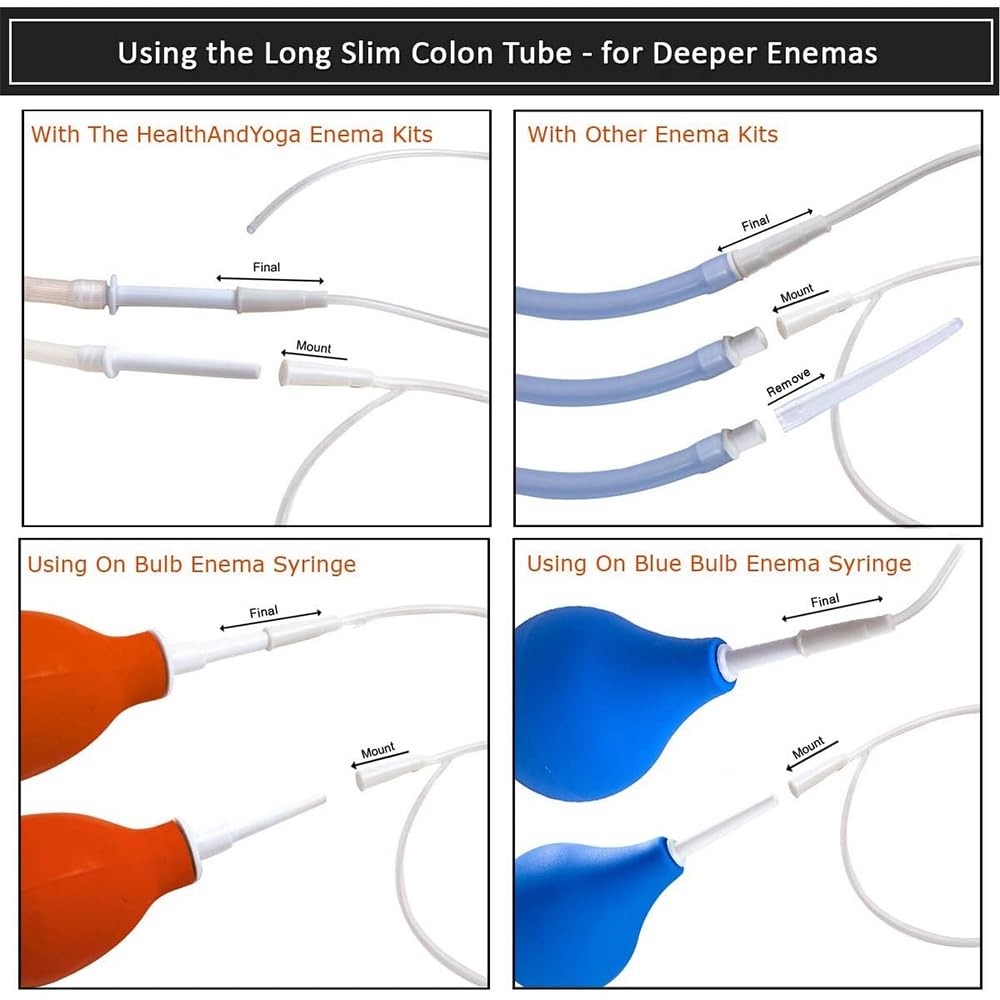 HealthAndYoga™ Long PVC Colon Tips Saver Pack (Set of 10) 16 Fr, Transparent