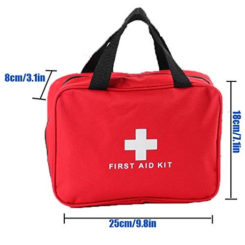 Red First Aid Kit Bag Empty Travel 1 Count (Pack of 1),