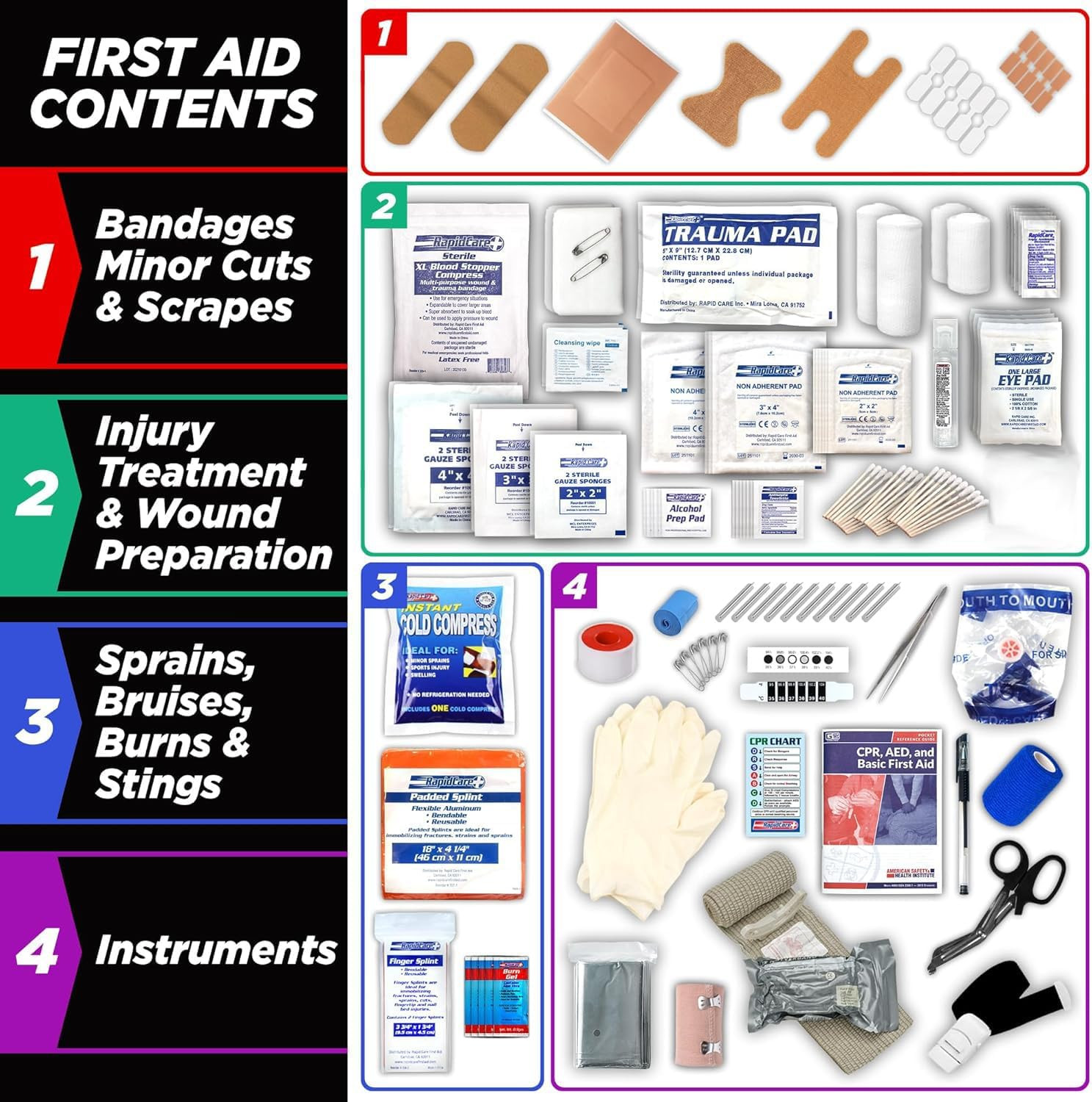 First Aid Kit – 300+ Piece Emergency Medical Kit with Bonus 95-Piece Travel Pack