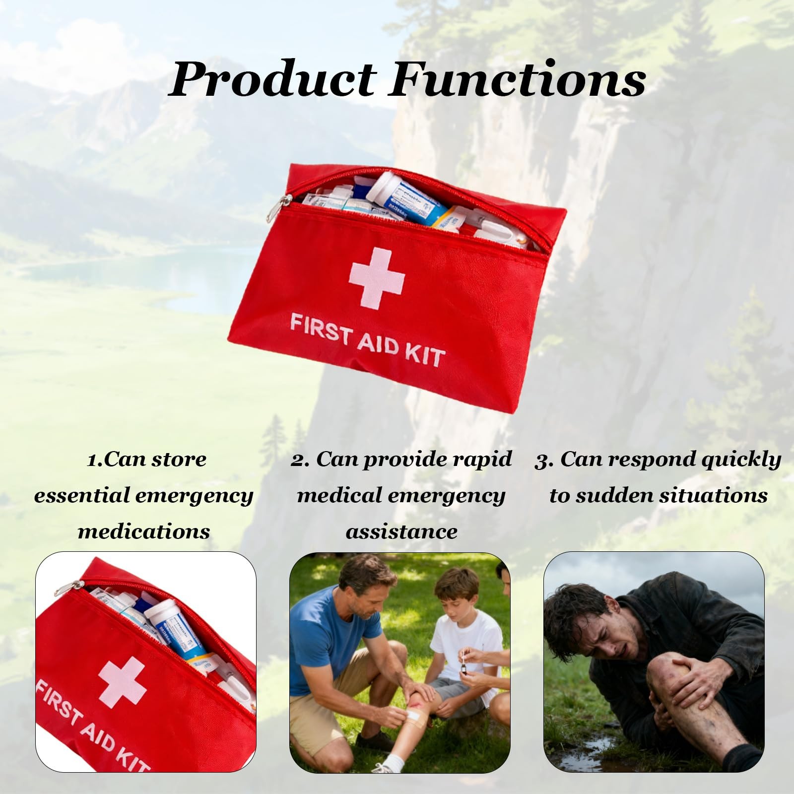 6 Pack Empty First Aid Bag Mini Medical Kit Pouch Small Travel Emergency Surv…